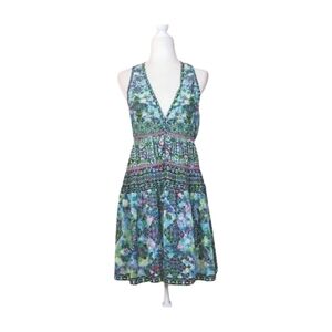 Rococo Sand Teal Boho‎ Back To Greece Racerback Tank Mini Dress